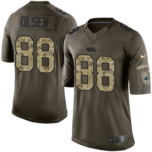 Nike Panthers #88 Greg Olsen Green Men's Stitched NFL Limited Salute to Service Jersey